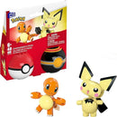 MEGA Pokemon Pichu & Charmander Building Toy Kit, Poseable Action Figure with Poke Ball