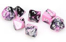 Chessex 7 Mini-Die Set: Gemini: Black-Pink / White