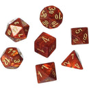 Chessex 7 Mini-Die Set: Scarab: Scarlet / Gold