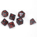 Chessex 7 Mini-Die Set: Velvet: Black / Red