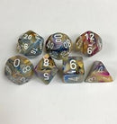 Chessex 7 Mini-Die Set: Festive: Carousel / White