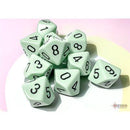 Chessex 10x D10 - Opaque Pastel: Green / Black