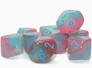 Chessex 10x D10 - Gemini: Gel Green-Pink / Blue Luminary