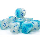 Chessex 10x D10 - Gemini: Pearl Turquoise-White / Blue Luminary