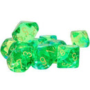 Chessex 10x D10 - Gemini: Translucent Green-Teal / Yellow