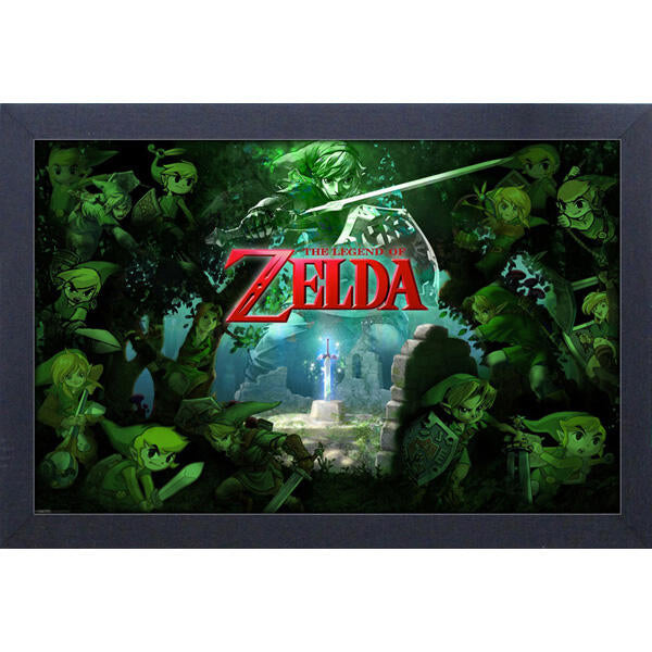 Legend of Zelda Link’s Forest 11"X17" Framed Print