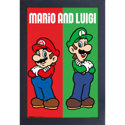 Super Mario Bros Mario & Luigi Bros 11"X17" Framed Print