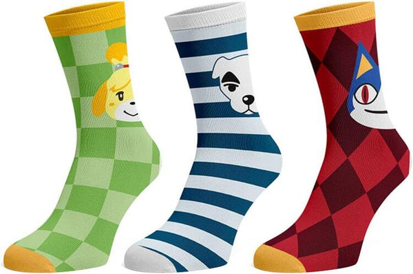 Animal Crossing Characters Mens Crew Socks 3 Pack