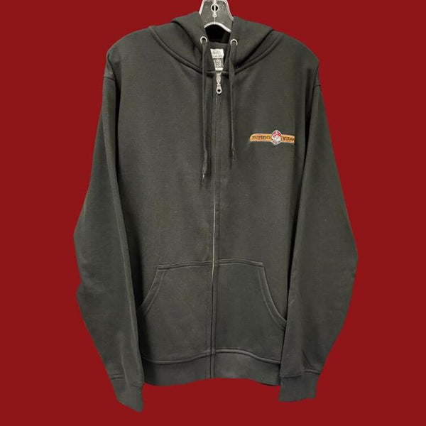Jumbo Video Orange Logo Black Zip Up Hoodie (2XLarge)