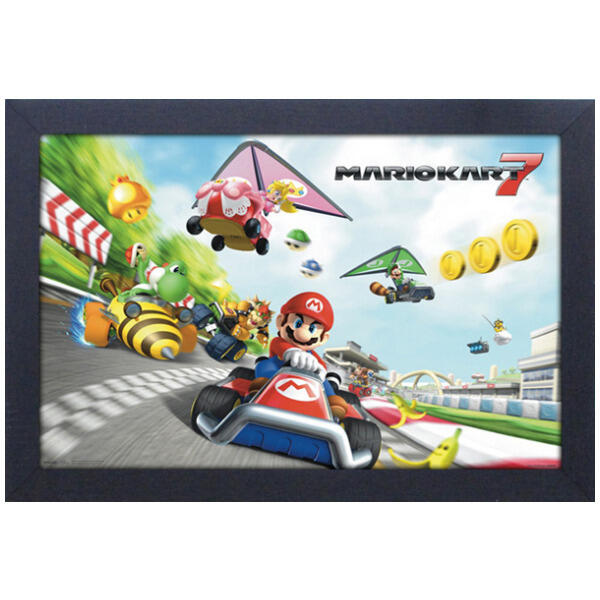 Mario Kart 7 Game Cover Art 11"X17" Framed Print