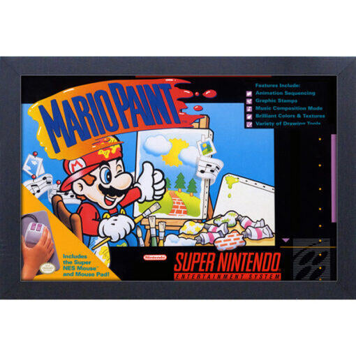 Mario Paint Game Cover Art 11"X17" Framed Print