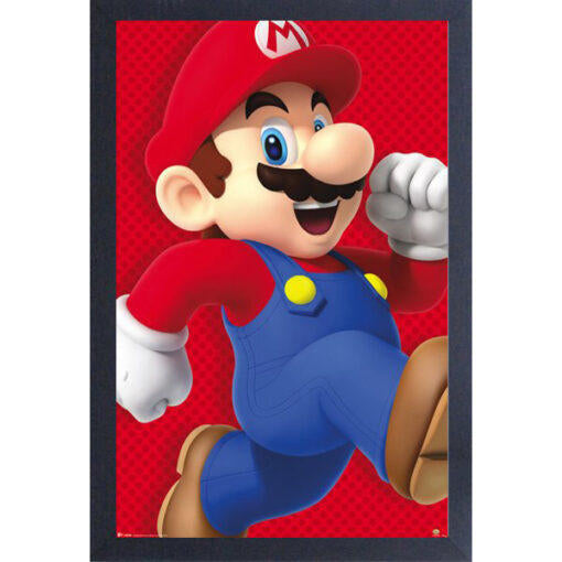 Super Mario Running Mario 11" X 17" Framed Print