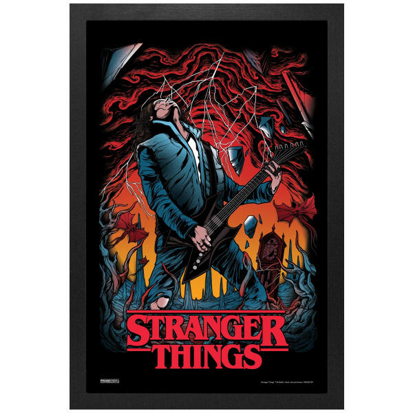 Stranger Things Eddie With Guitar 11"x17" Framed Print