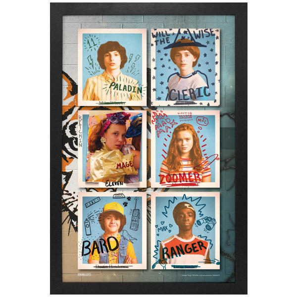 Stranger Things Yearbook Photos 11"x17" Framed Print