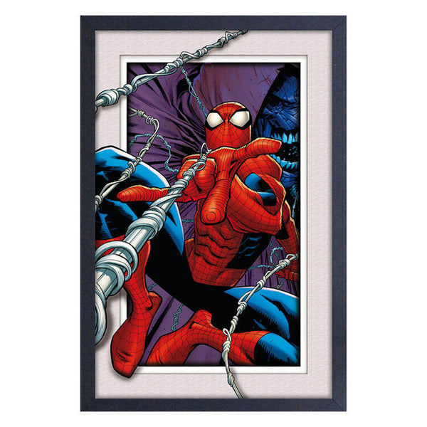 Marvel Spider-Man Swinging 11"x17" Faux Matte Framed Print