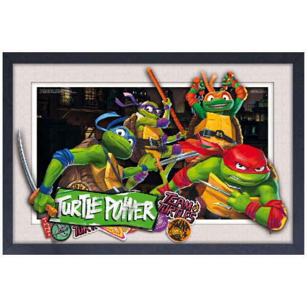 TMNT Mutant Mayhem Turtle Power 11"x17"Faux Matte Framed Print