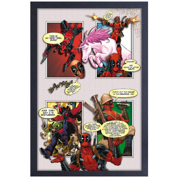 Deadpool Break the 4th Wall 11"x 17" Faux Matte Framed Print