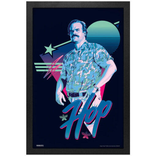 Stranger Things 80’s Retro Hopper 11"x17" Framed Print