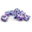 Lab Dice 8: Marble: 7pc Hydrangea/ Black