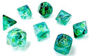 Lab Dice 6: Borealis: 7pc Polyhedral Kelp/ Light Green