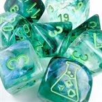 Lab Dice 6: Borealis: 7pc Polyhedral Kelp/ Light Green