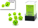 Chessex 7 Mini-Die Set: Vortex: Bright Green/Black