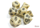 Chessex 7-Die Set: Opaque: Ivory/Black