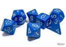 Chessex 7-Die Set: Opaque: Blue/White