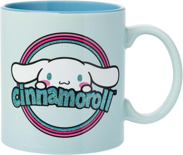 Sanrio Hello Kitty and Friends Cinnamoroll Rainbow Glitter Ceramic Mug, 20 oz