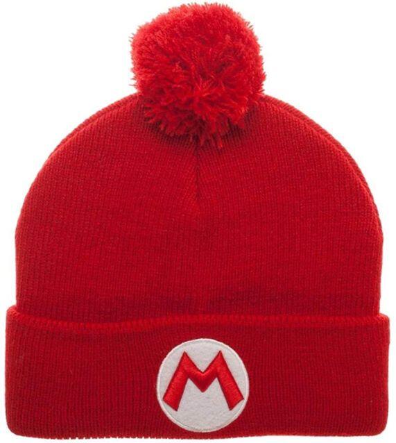 Super Mario Bros Pom Pom Knit Red Beanie