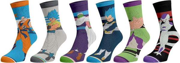 Dragon Ball Super Goku Frieza 6 Pack Crew Socks