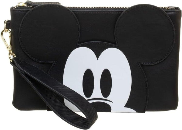 Disney Mickey & Minnie Mouse Face Womens 2-in-1 Wristlet & Clutch Wallet