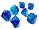Chessex 7-Die Set: Gemini: Polyhedral Blue / Light Blue Luminary