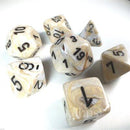 Chessex 7-Die Set: Marble: Ivory / Black
