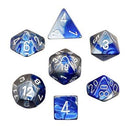 Chessex 7-Die Set: Gemini: Blue-Steel/White