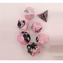 Chessex 7-Die Set: Gemini: Black-Pink/White