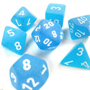 Chessex 7-Die Set: Frosted: Caribbean Blue/White