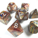 Chessex 7-Die Set: Lustrous: Gold/Silver