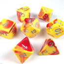 Chessex 7-Die Set: Gemini: Red-Yellow/Silver