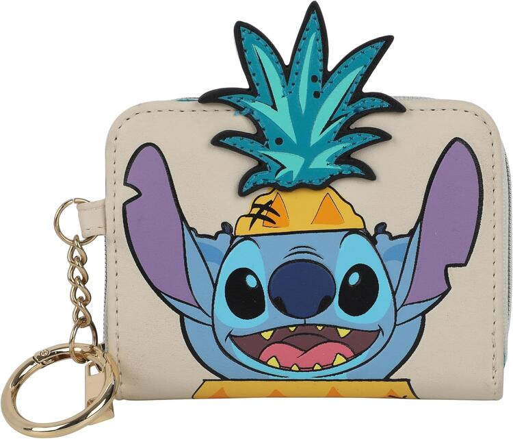 Lilo & Stitch 3D Pineapple Hat Zip Wallet with Keychain Ring