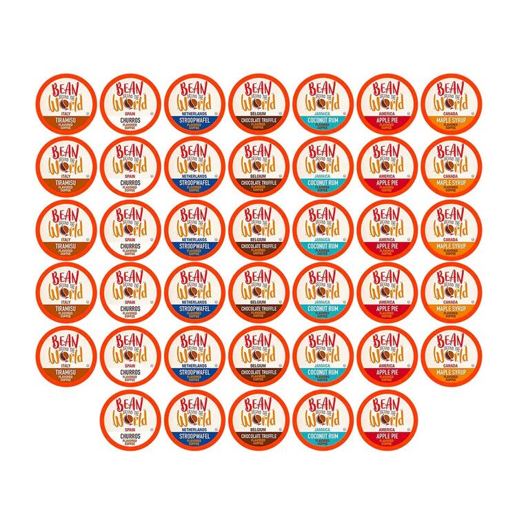 Bean Around the World - Flavoured Variety Pack Single Serve Coffee, 40 Pack