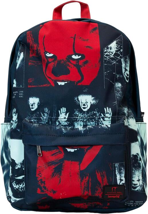 Loungefly Warner Brothers It Pennywise I Heart Horror Nylon Full-Size Backpack