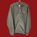 Jumbo Video Orange Logo Heather Grey Zip Up Hoodie (medium)