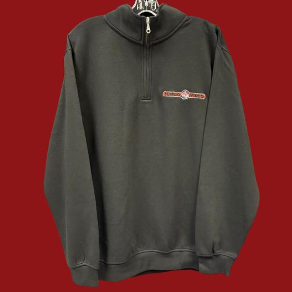 Jumbo Video Orange Logo Black 1/4 Zip Pullover (xlarge)