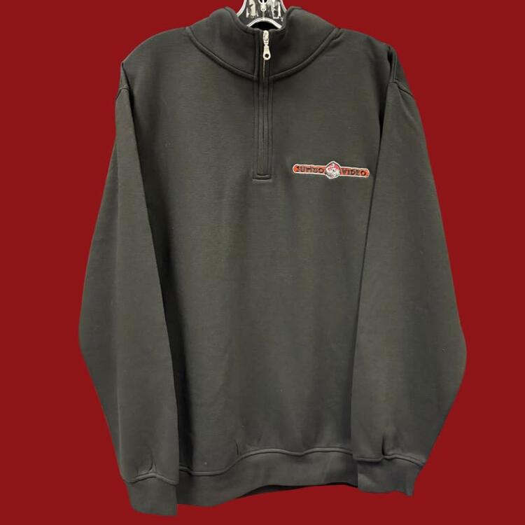 Jumbo Video Orange Logo Black 1/4 Zip Pullover (xlarge)