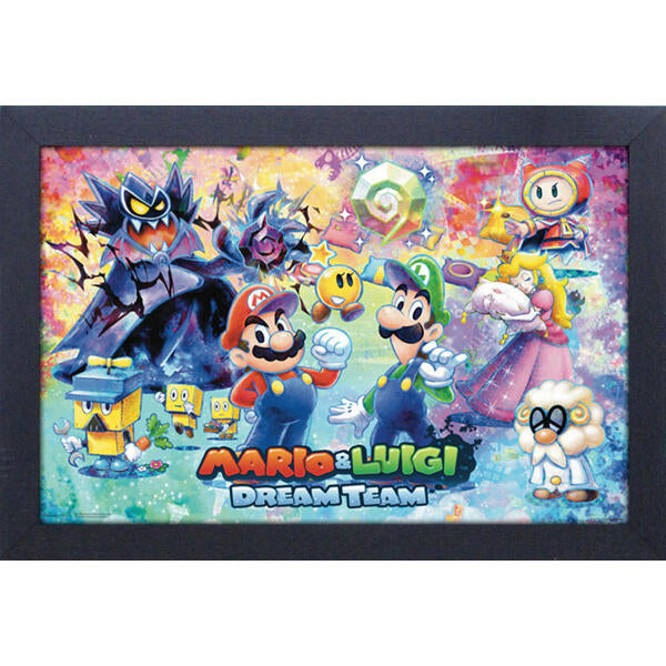 Mario & Luigi Dream Team Group Animated Art 11"X17" Framed Print