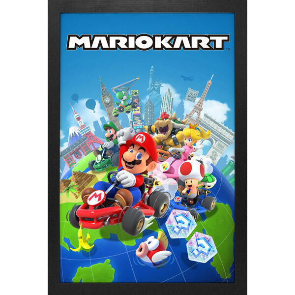 Mario Kart Globe 11" X 17" Framed Print