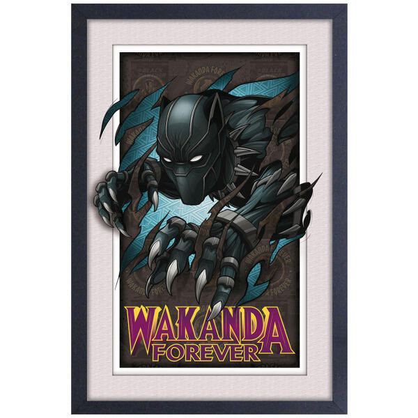 Marvel Black Panther Wakanda Forever 11" x 17" Faux Matte Framed Print
