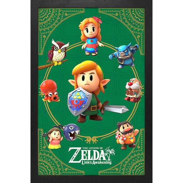 Legend of Zelda: Link’s Awakening Characters 11"x17" Framed Print