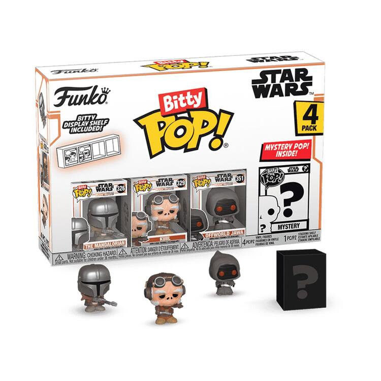 Bitty Pop! Star Wars - The Mandalorian: The Mandalorian / Kuiil / Offworld Jawa / Mystery [4-Pack]